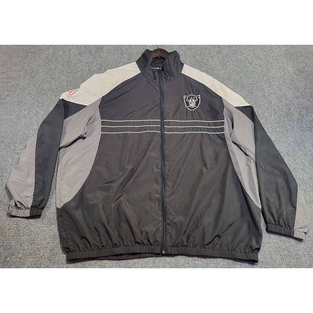 Vtg Y2k Reebok NFL Team Apparel Oakland Raiders Windbreaker Jacket Size XX-Large - Picture 1 of 13